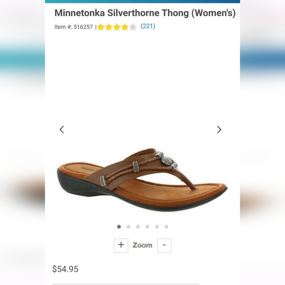 Women's silverthorne Minnetonka leather thong sandals - Picture 5 of 5